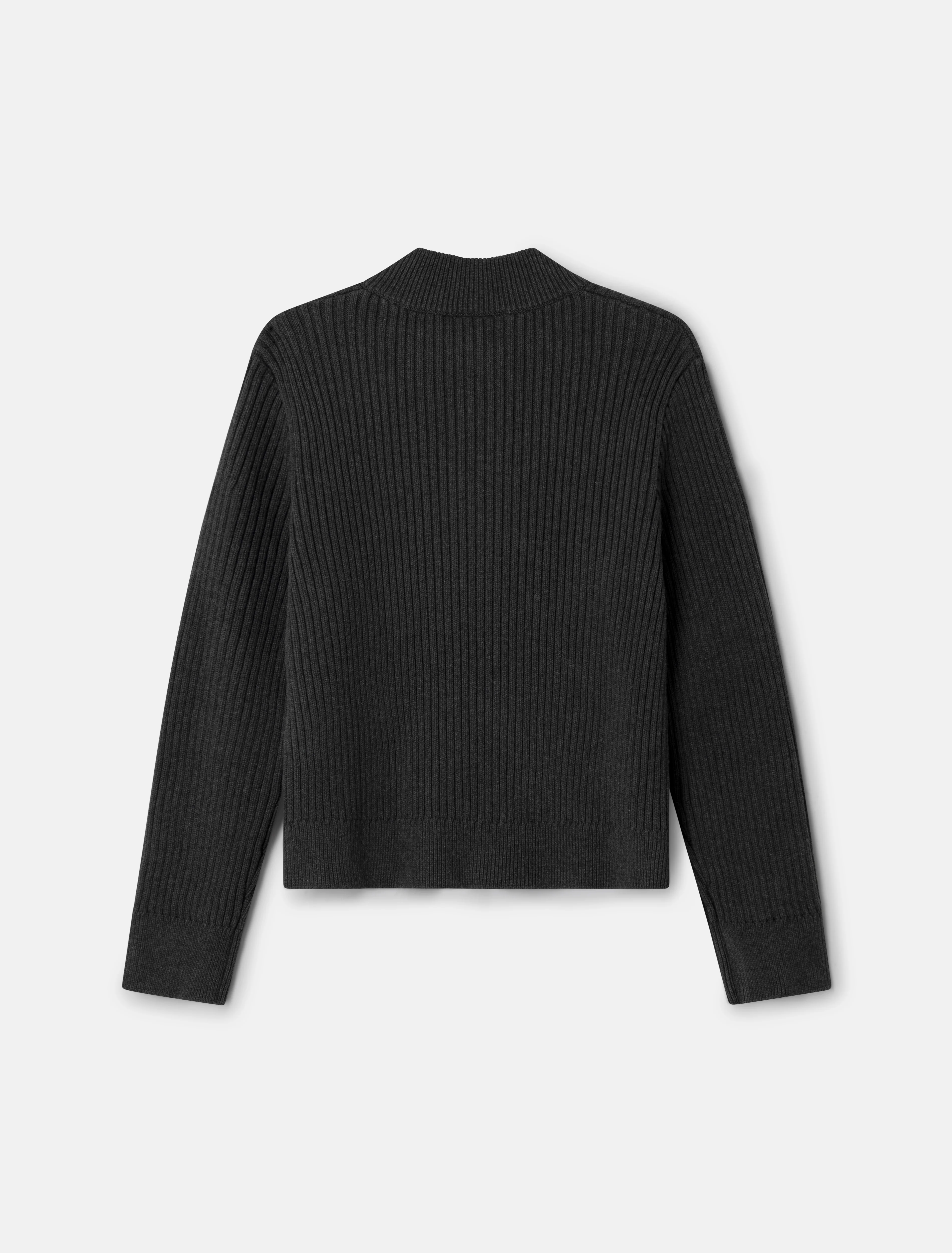 Ash Knit Bomber in Grey - Image 3