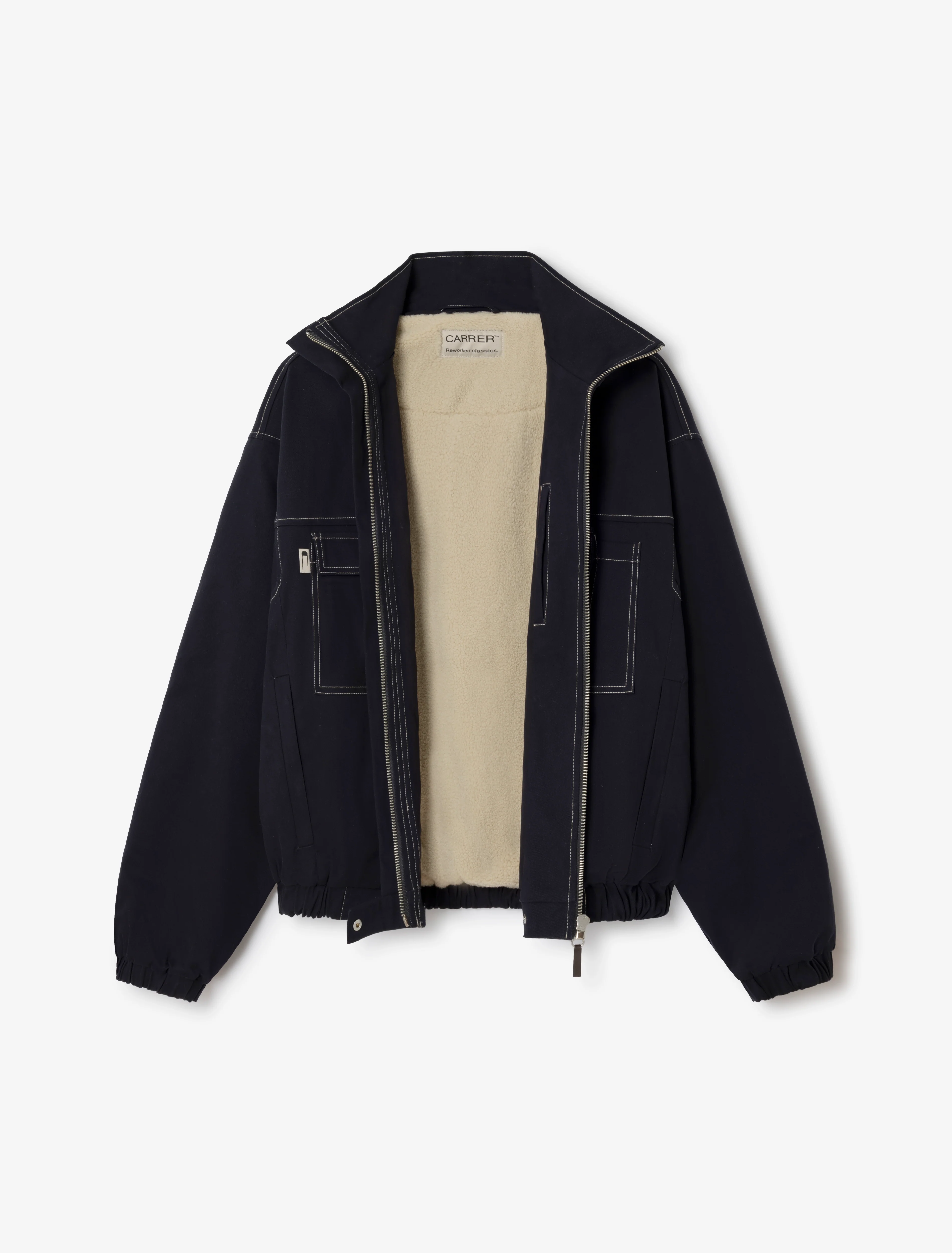 Barrau Fleece Jacket in Navy - Image 4