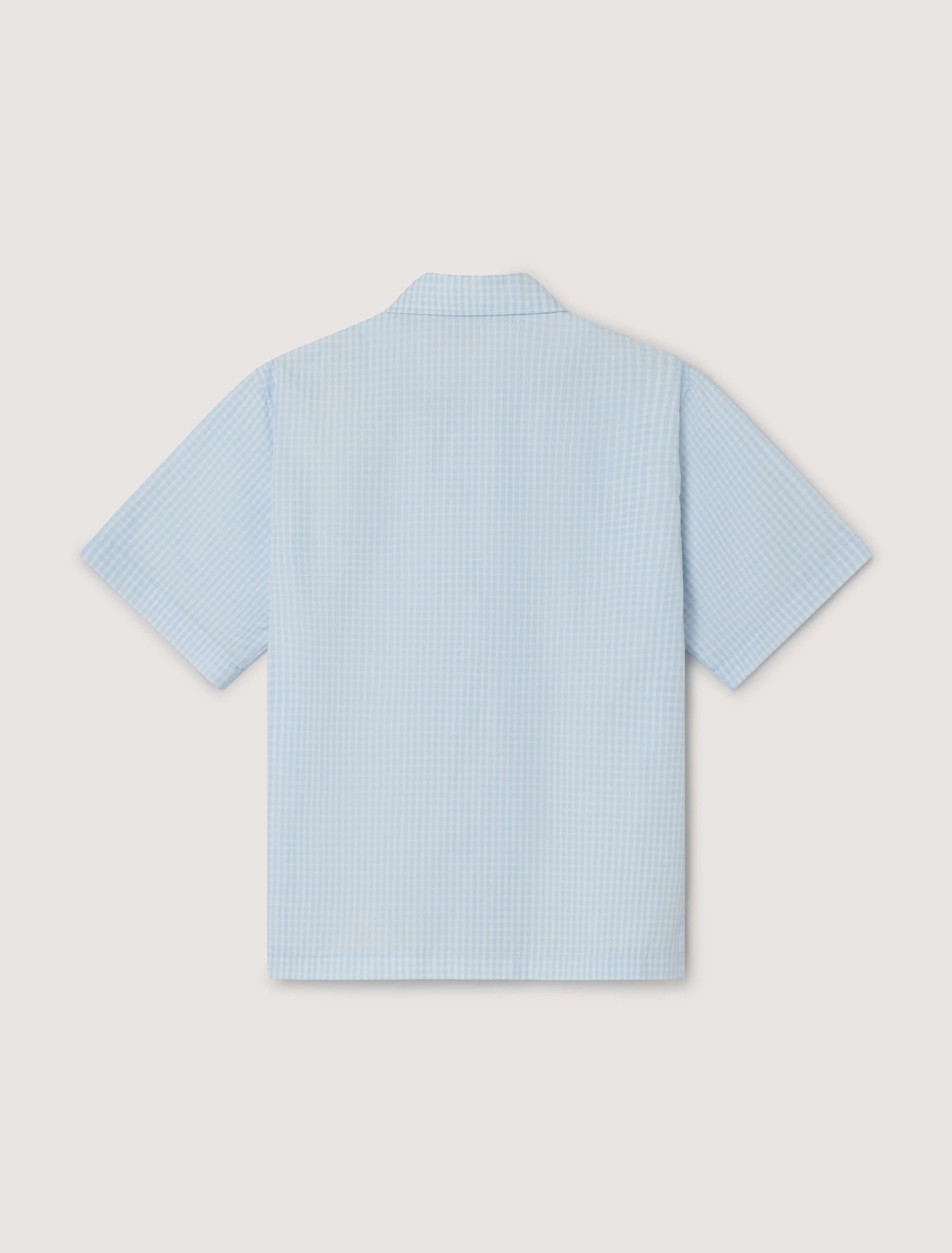 Beck Short Sleeve Shirt in Blue Checks - Image 3