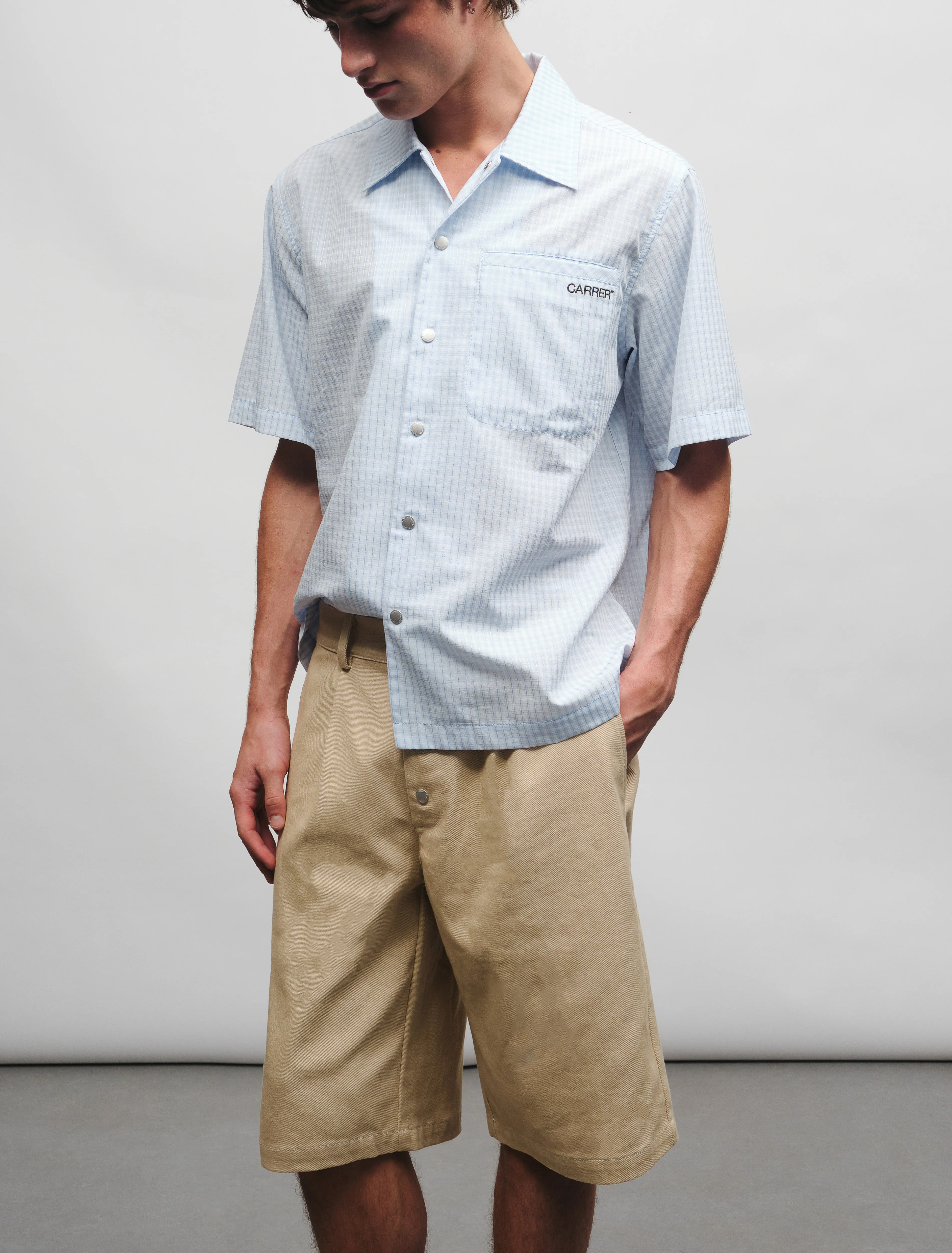 Beck Short Sleeve Shirt in Blue Checks - Image 4