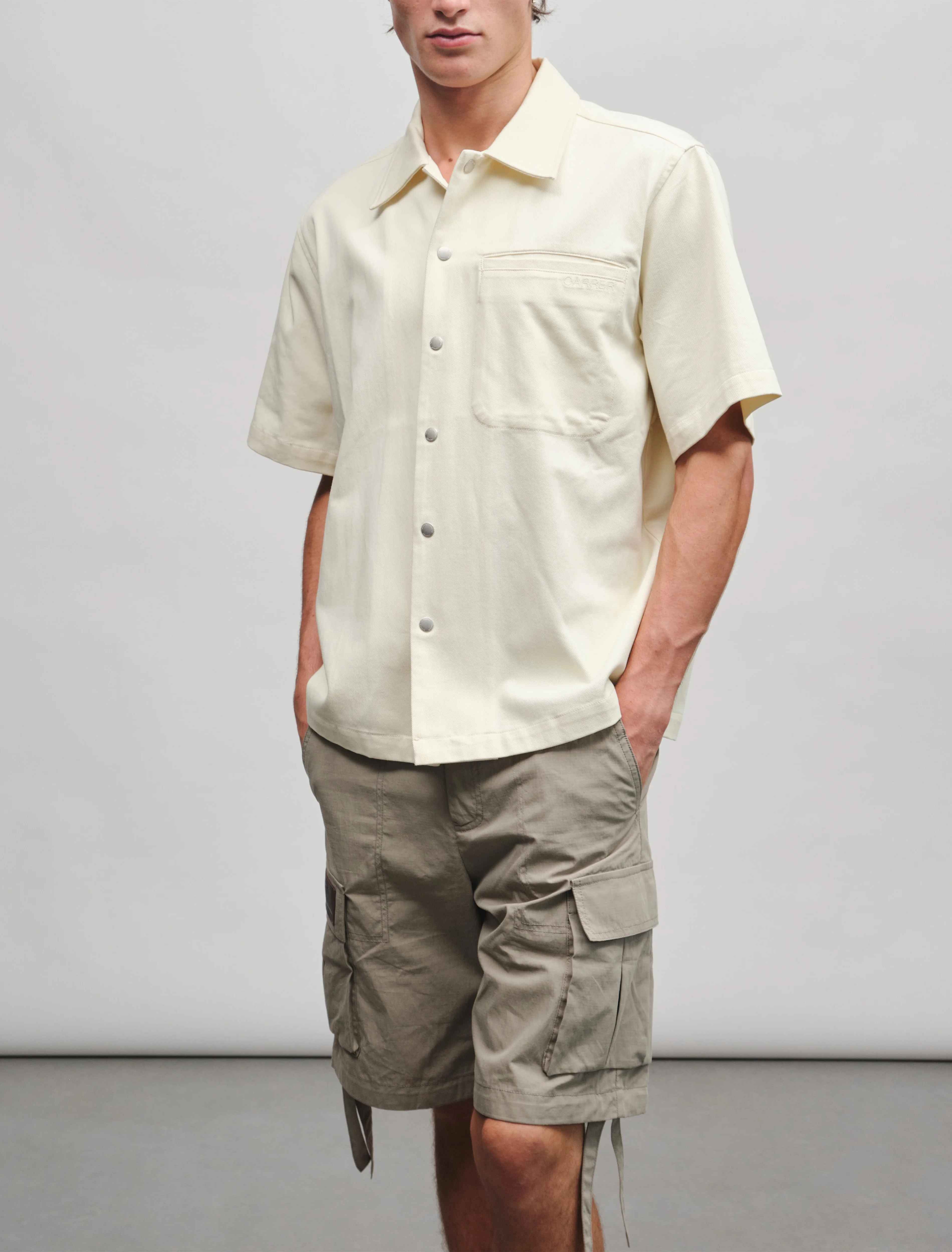 Beck Short Overshirt in Ecru - Image 4