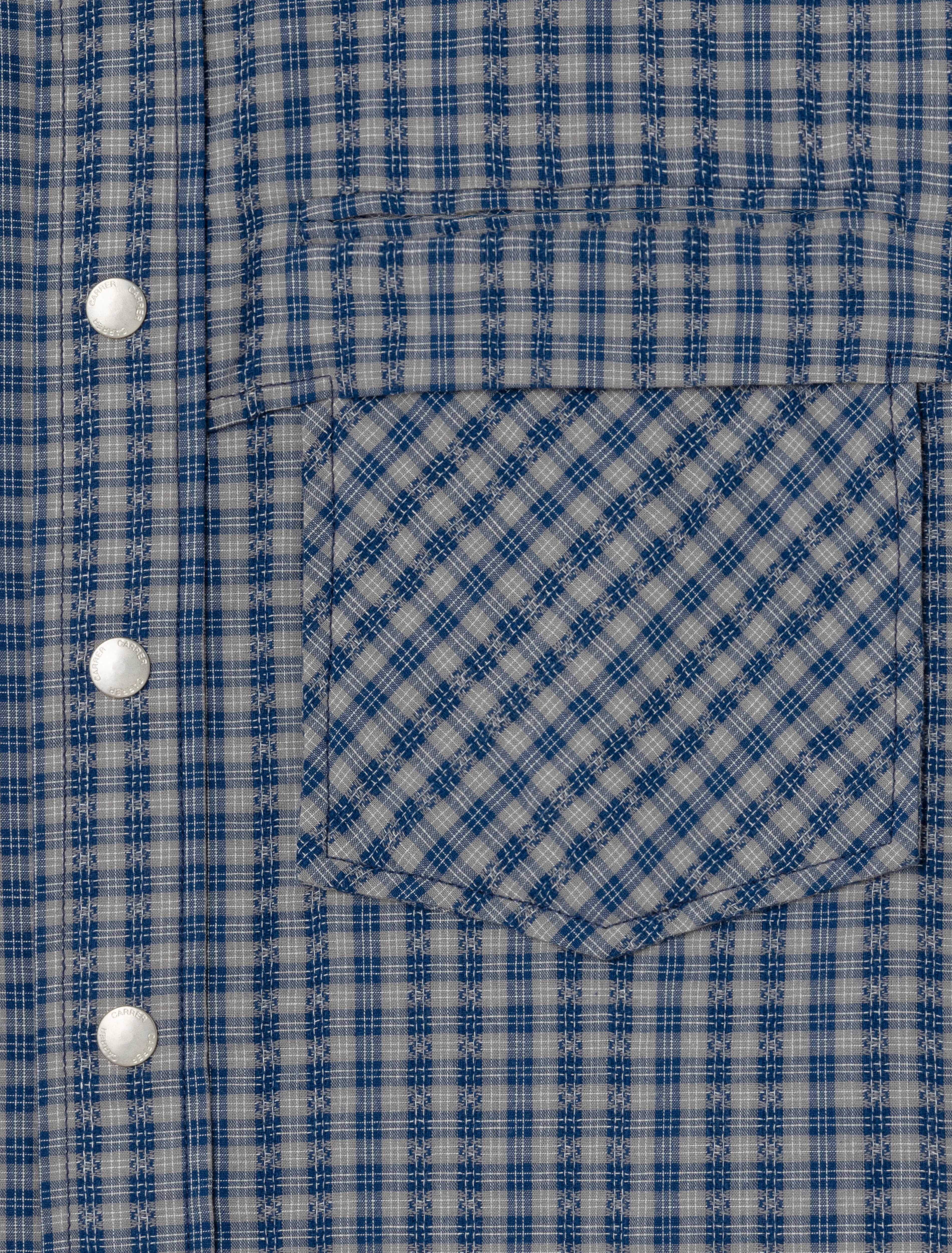 Beck Snap Shirt in Blue Checks - Image 5
