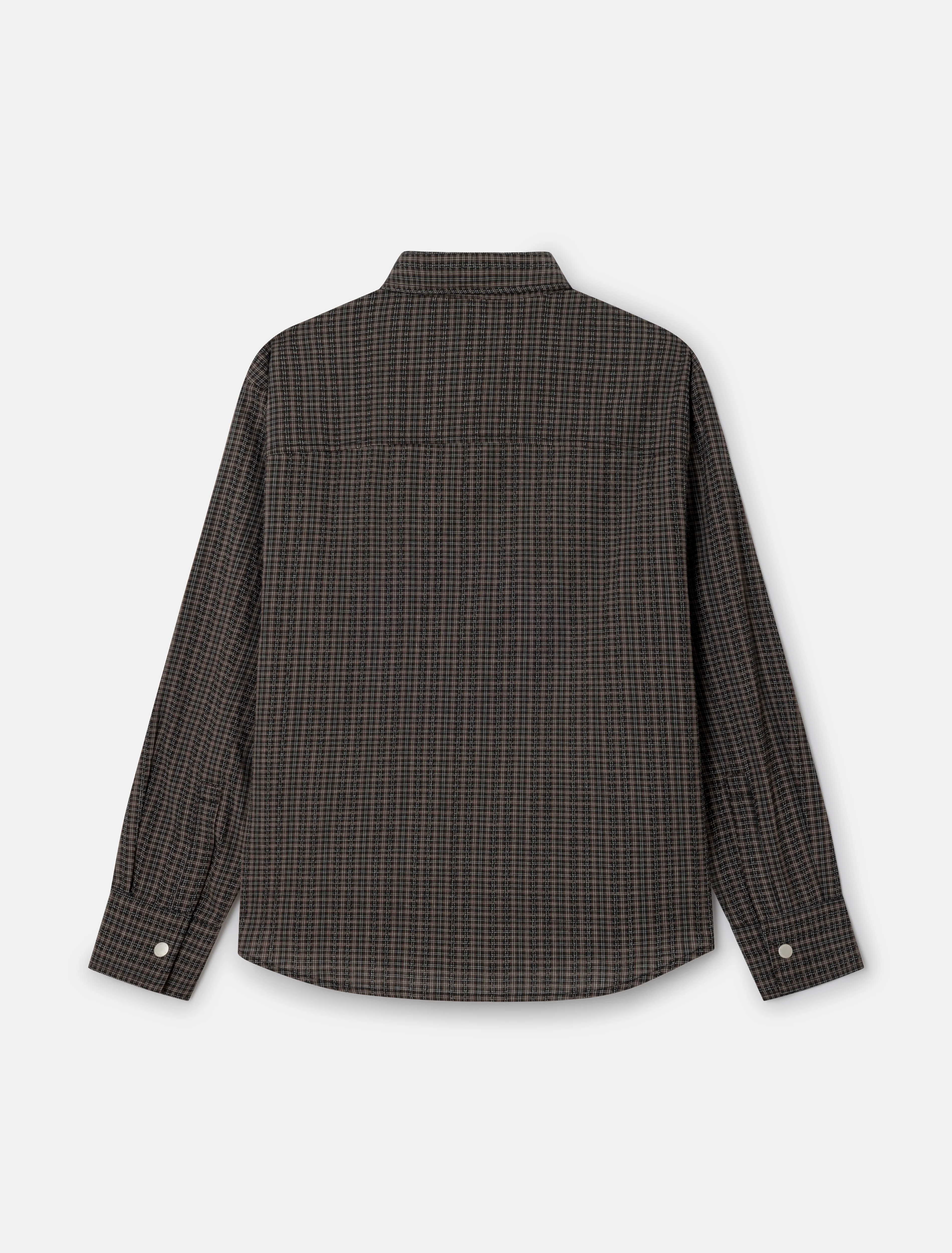 Beck Snap Shirt in Brown Checks - Image 3