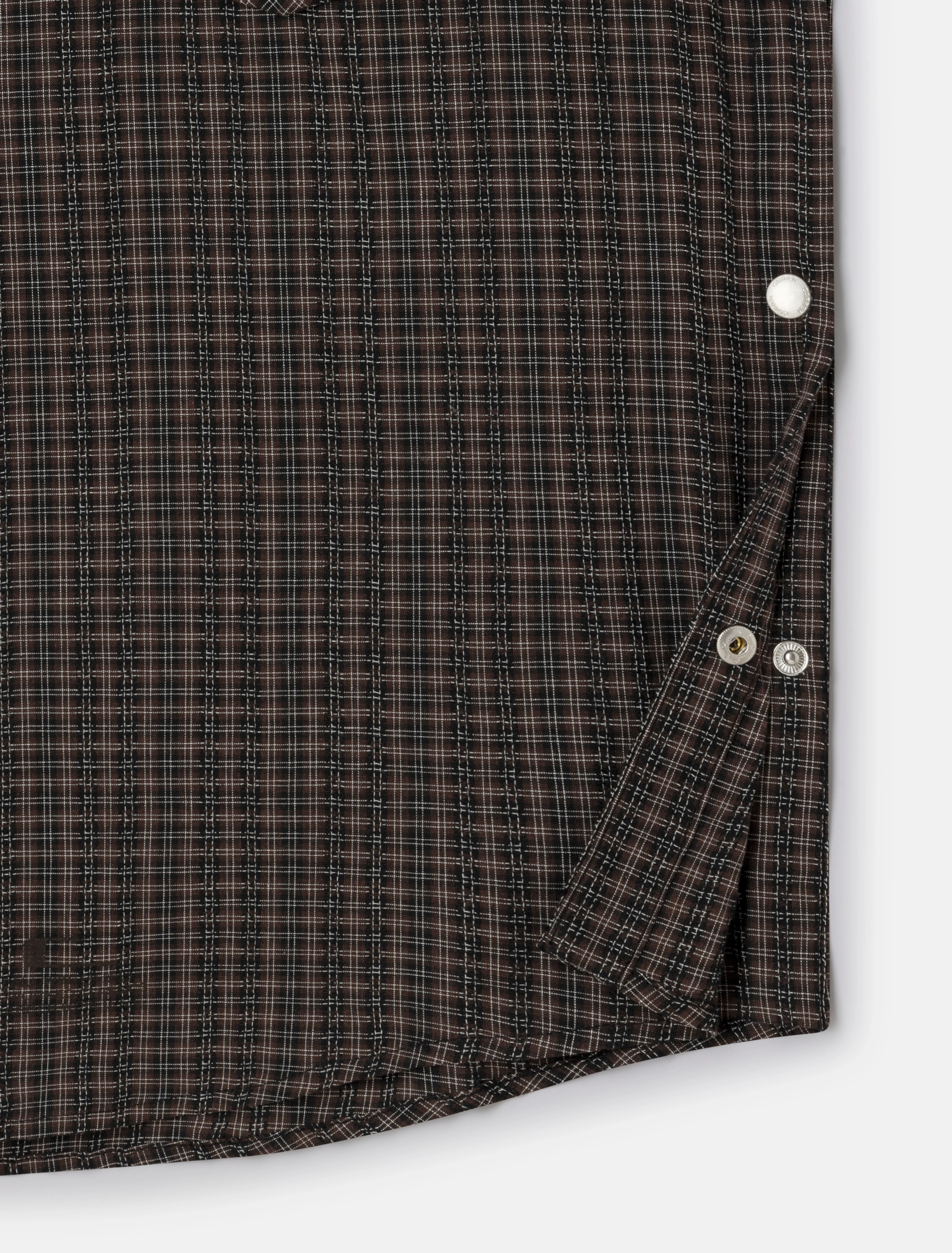 Beck Snap Shirt in Brown Checks - Image 5