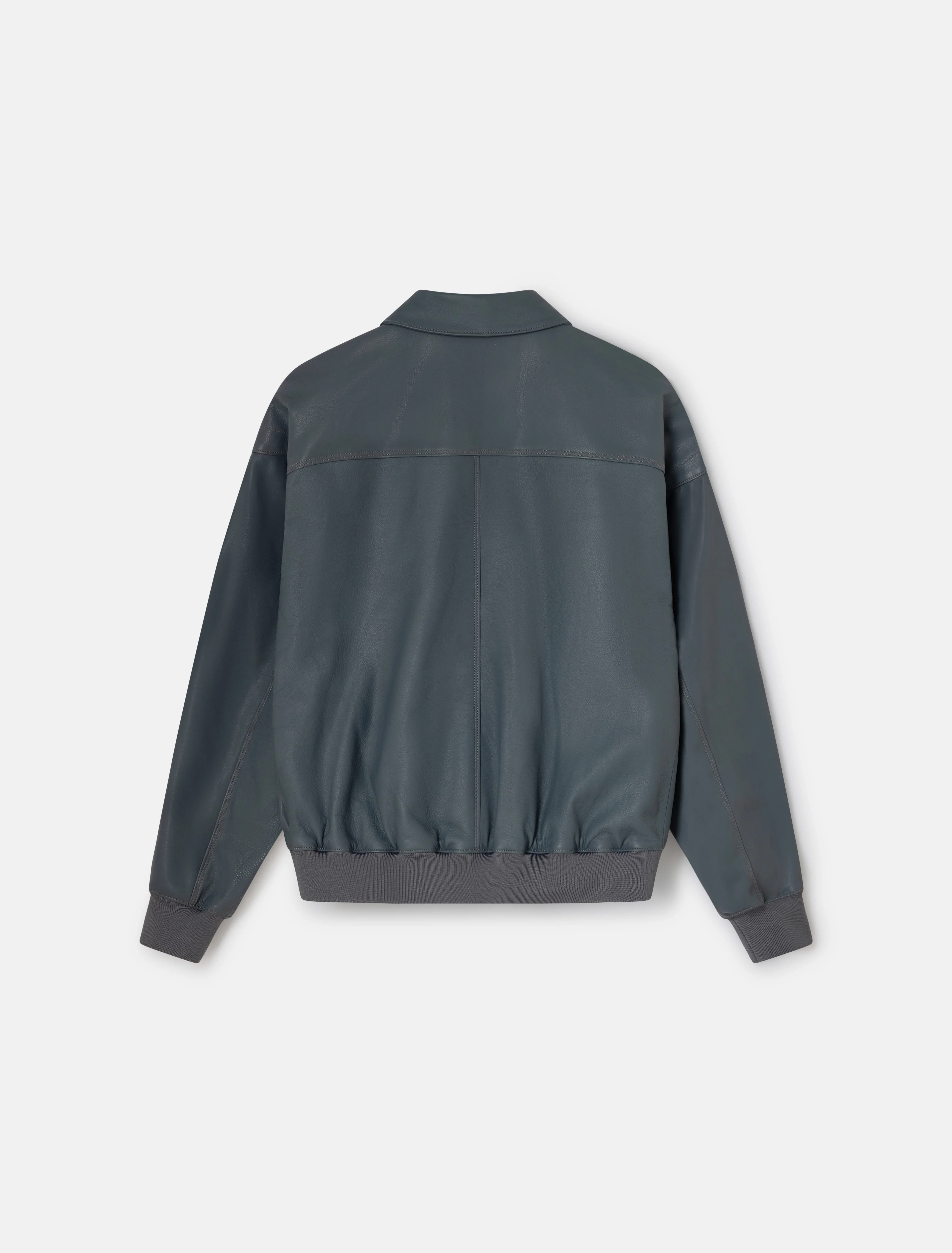 Coda Leather Jacket in Gray Blue - Image 3