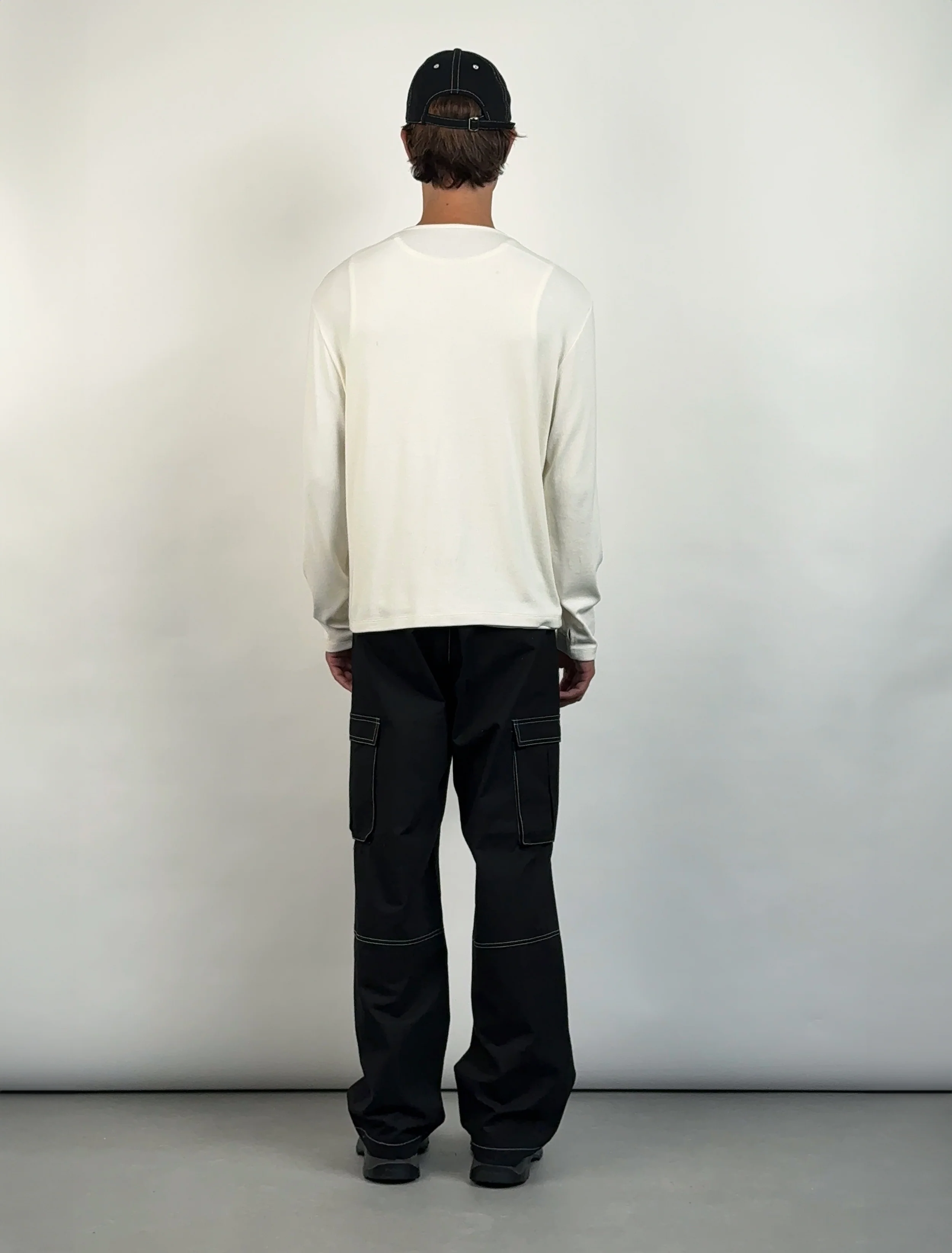 Cole Button-Up Henley in White - Image 5