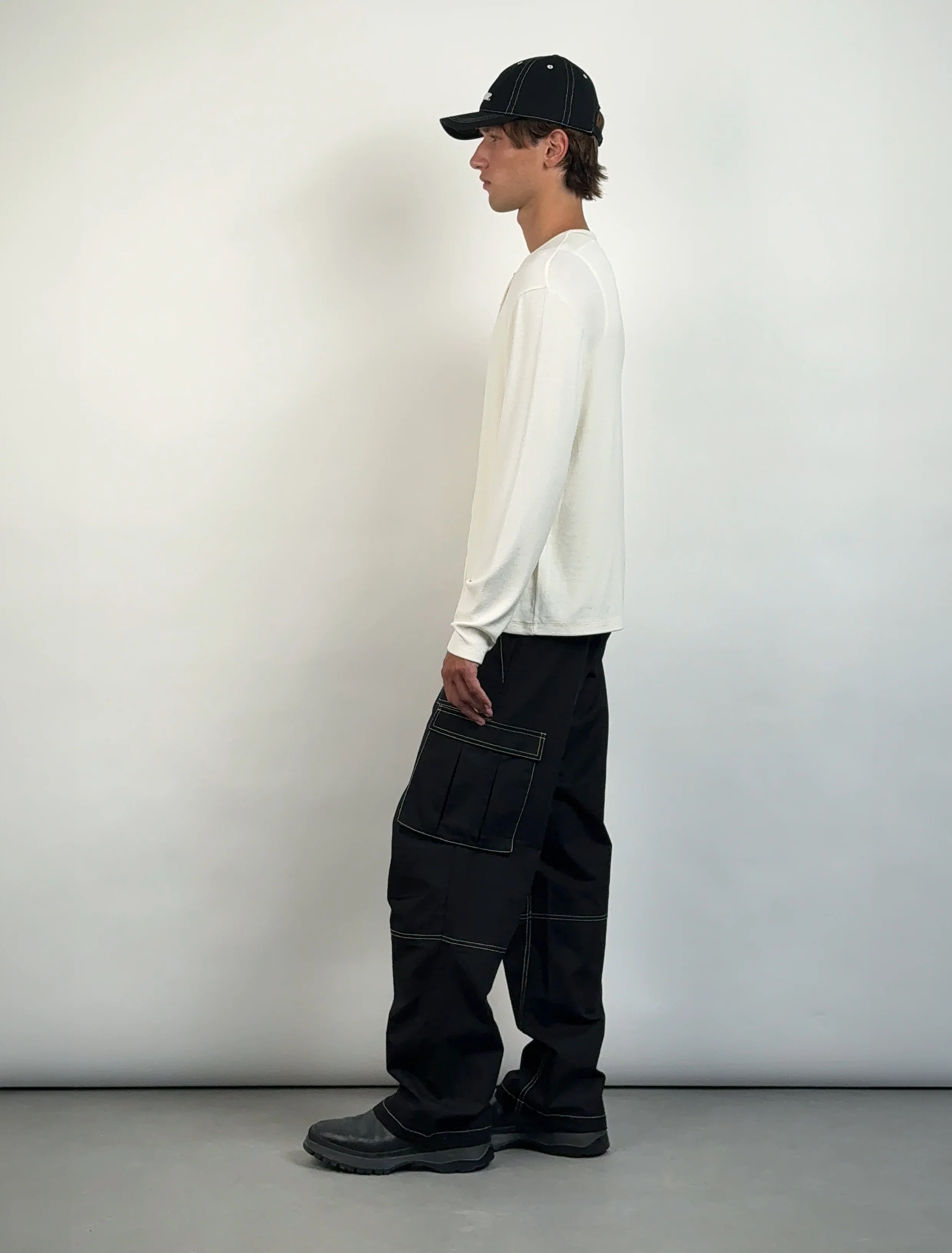 Cole Button-Up Henley in White - Image 6