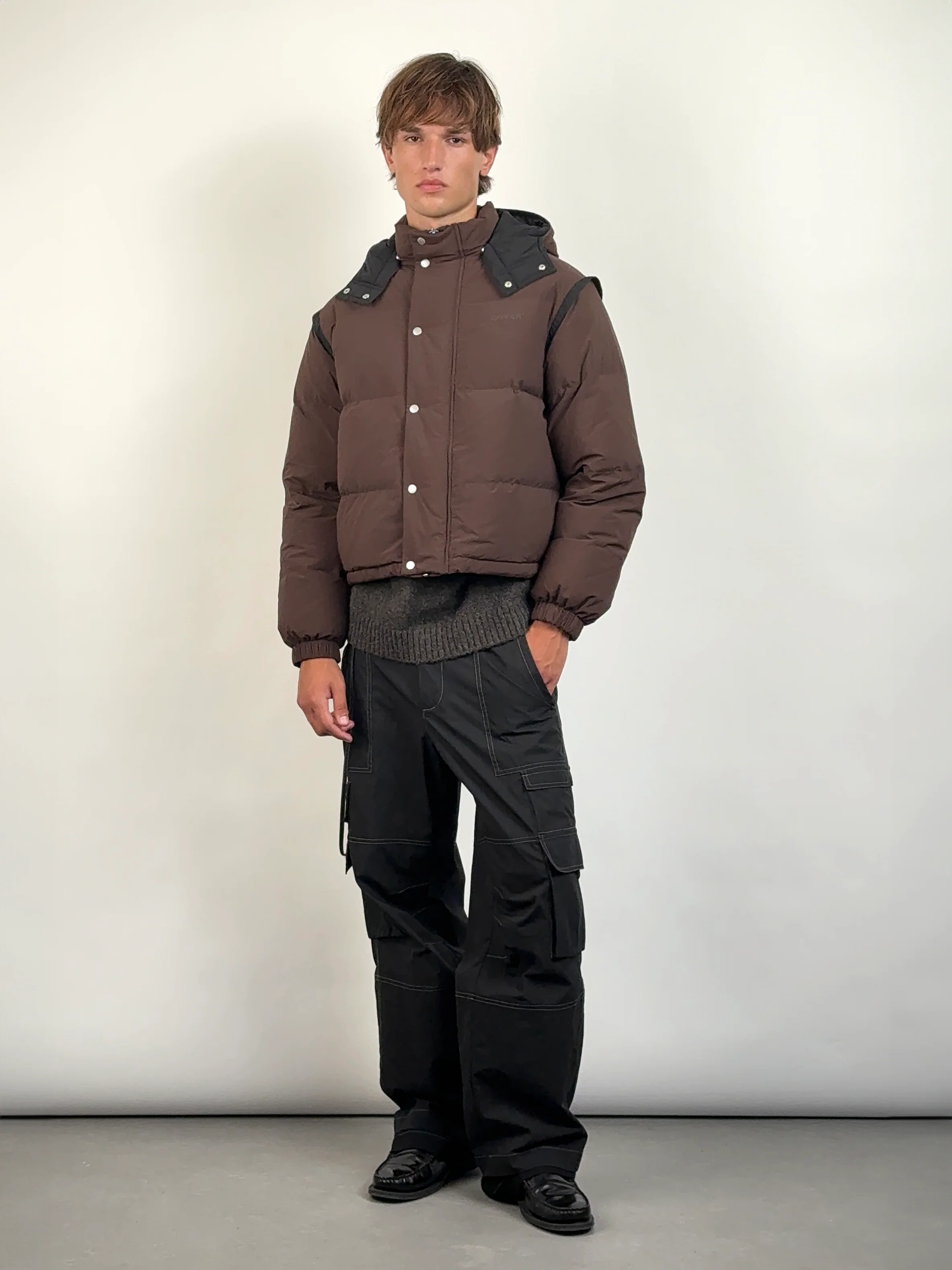 Crosby Puffer Jacket in Brown - Image 2
