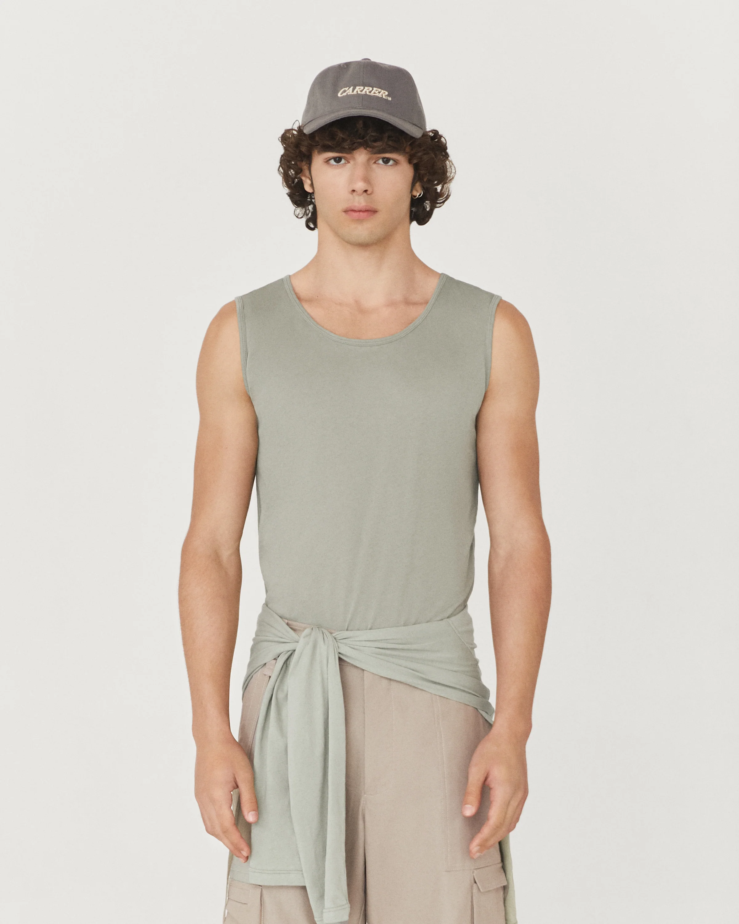 Doria Double Layer T-shirt in Mint Grey - Image 3