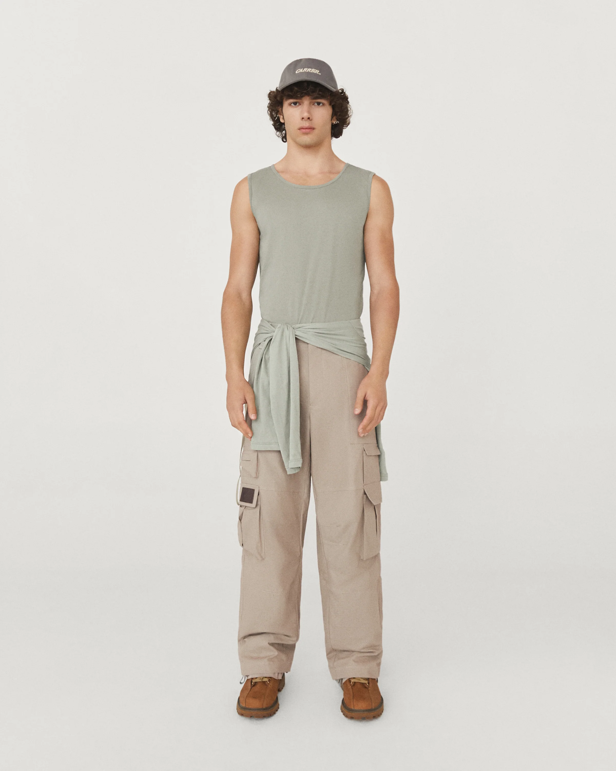Doria Double Layer T-shirt in Mint Grey - Image 5
