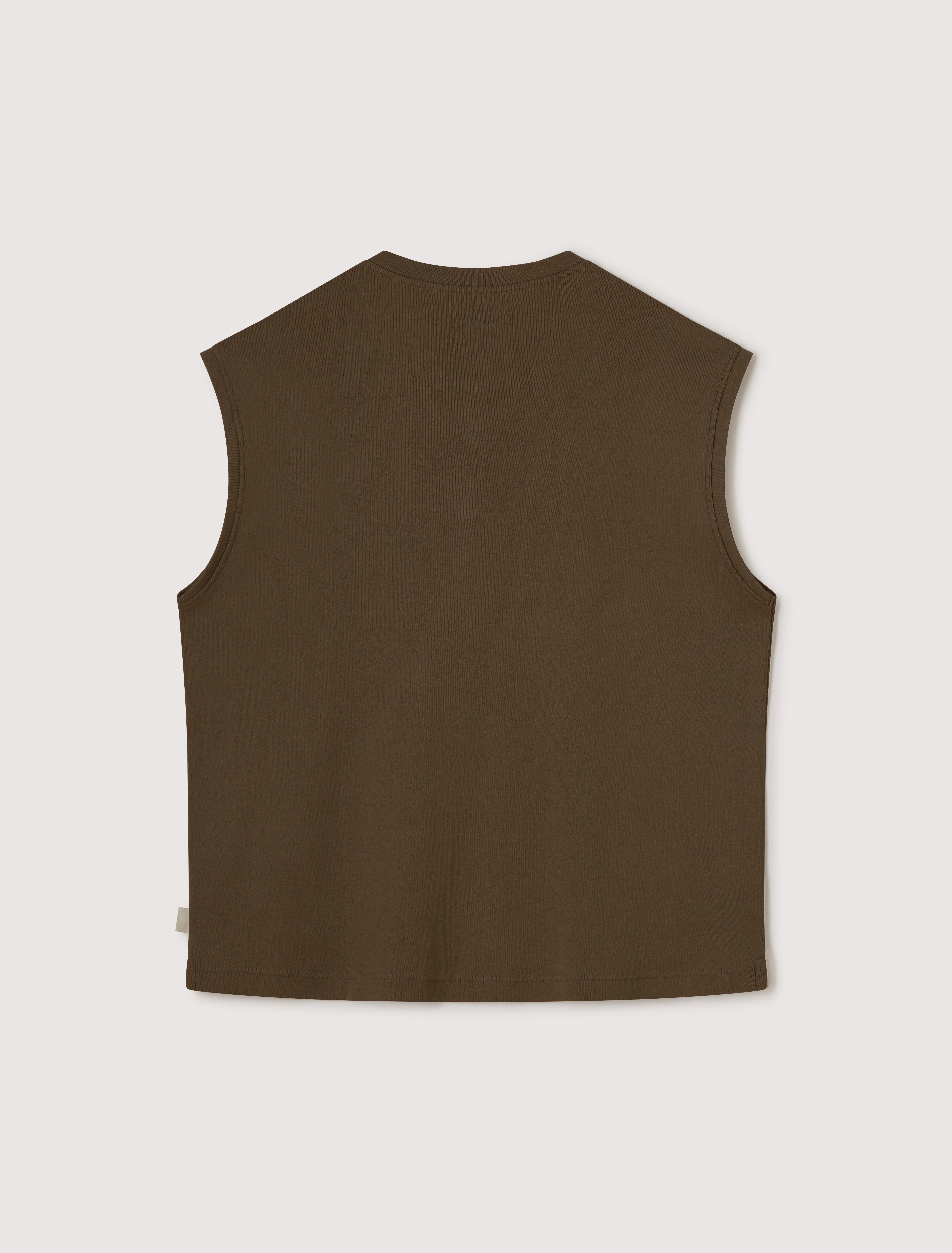 Lis Henley Tank in Dark Brown - Image 3