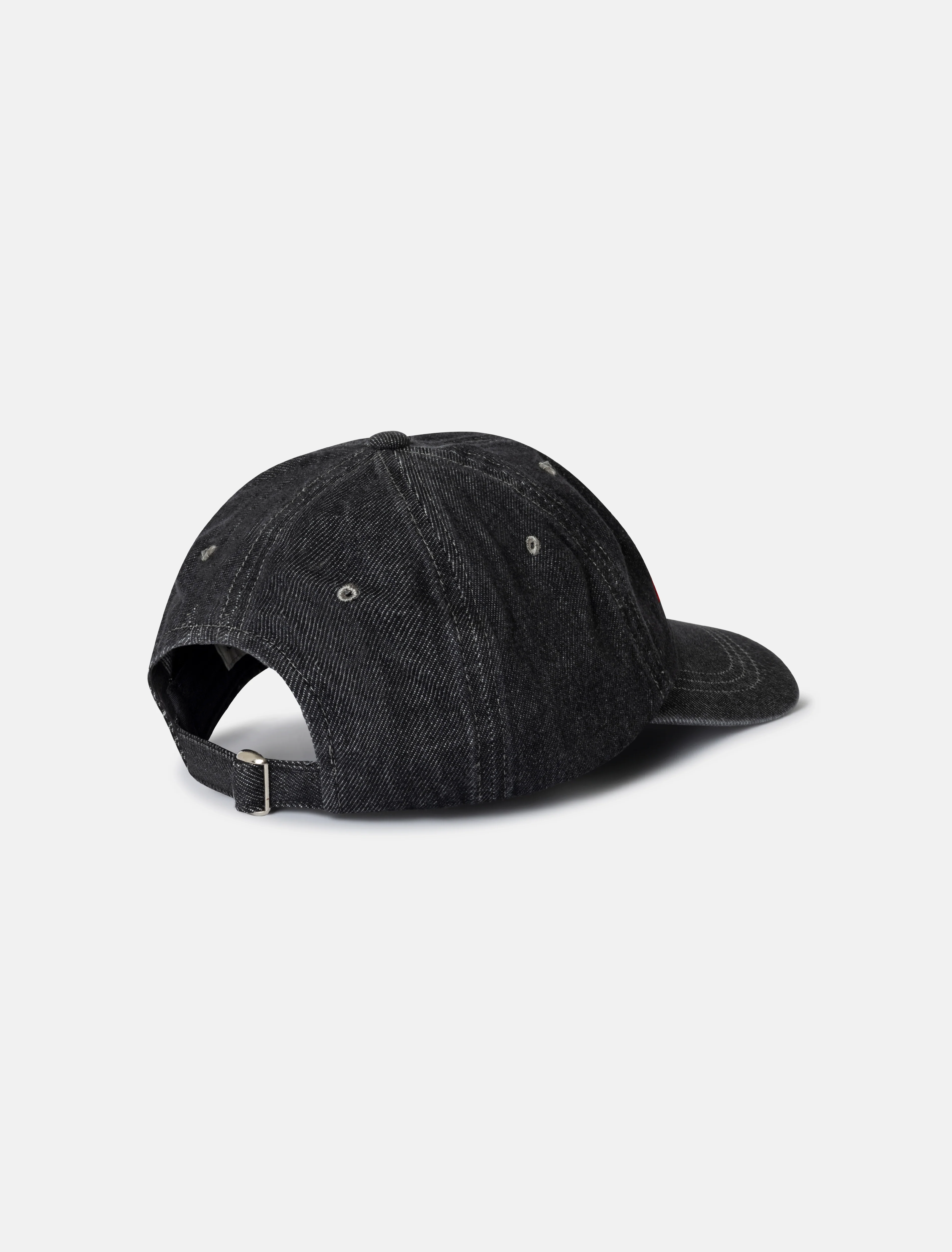 Mica Cap in Black Denim with Red - Image 3