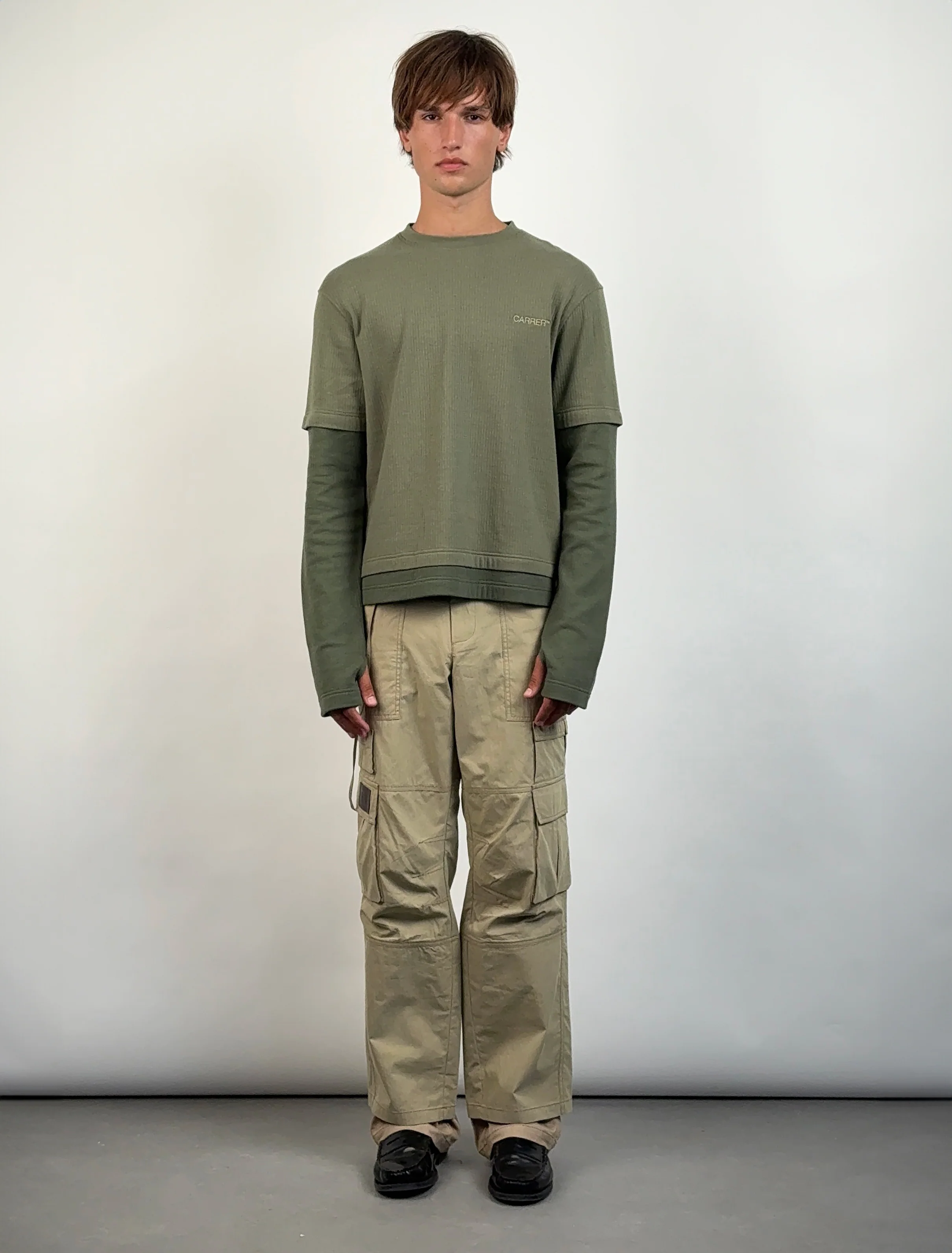 Roque Double Hem Long Sleeve in Double Green - Image 2