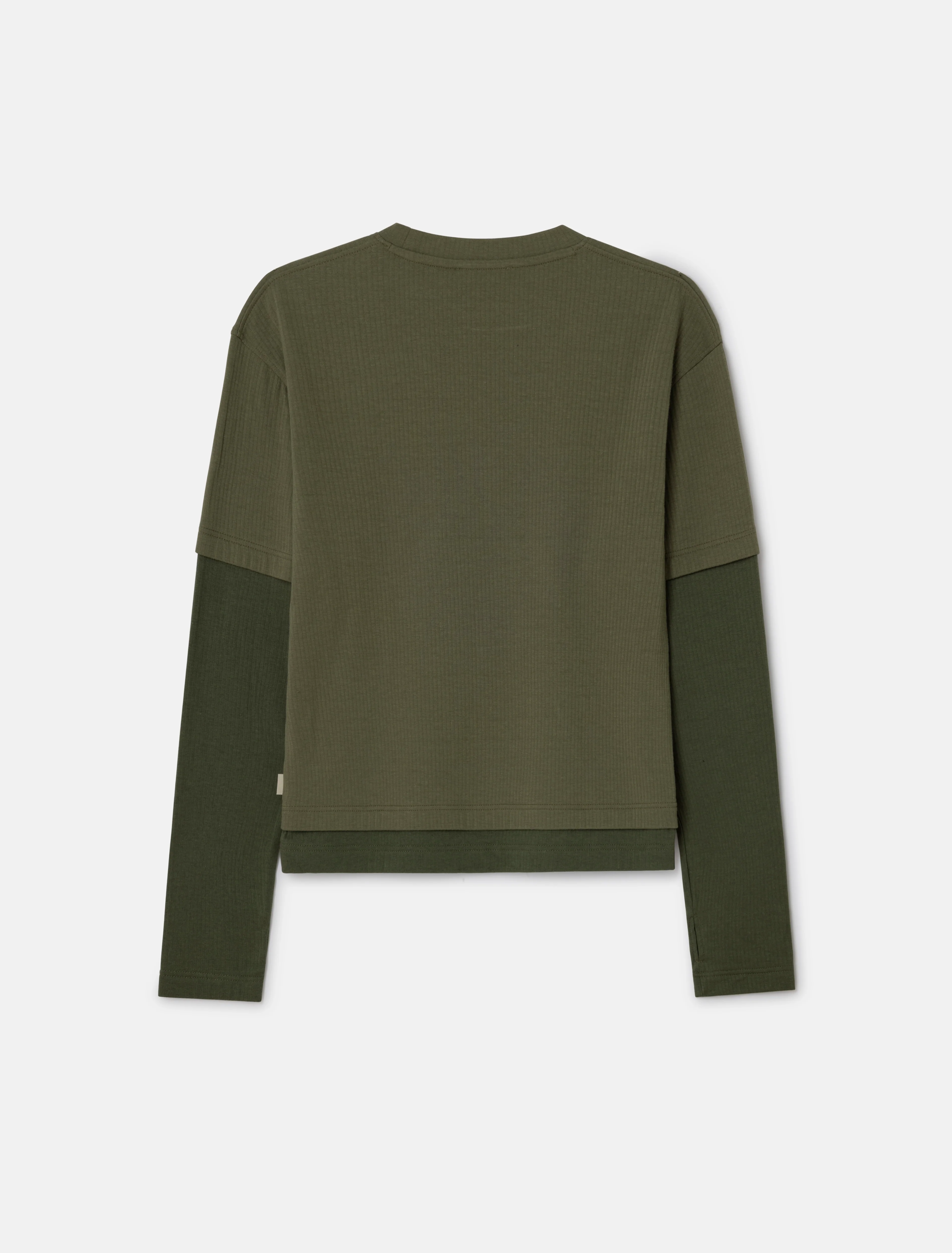 Roque Double Hem Long Sleeve in Double Green - Image 3