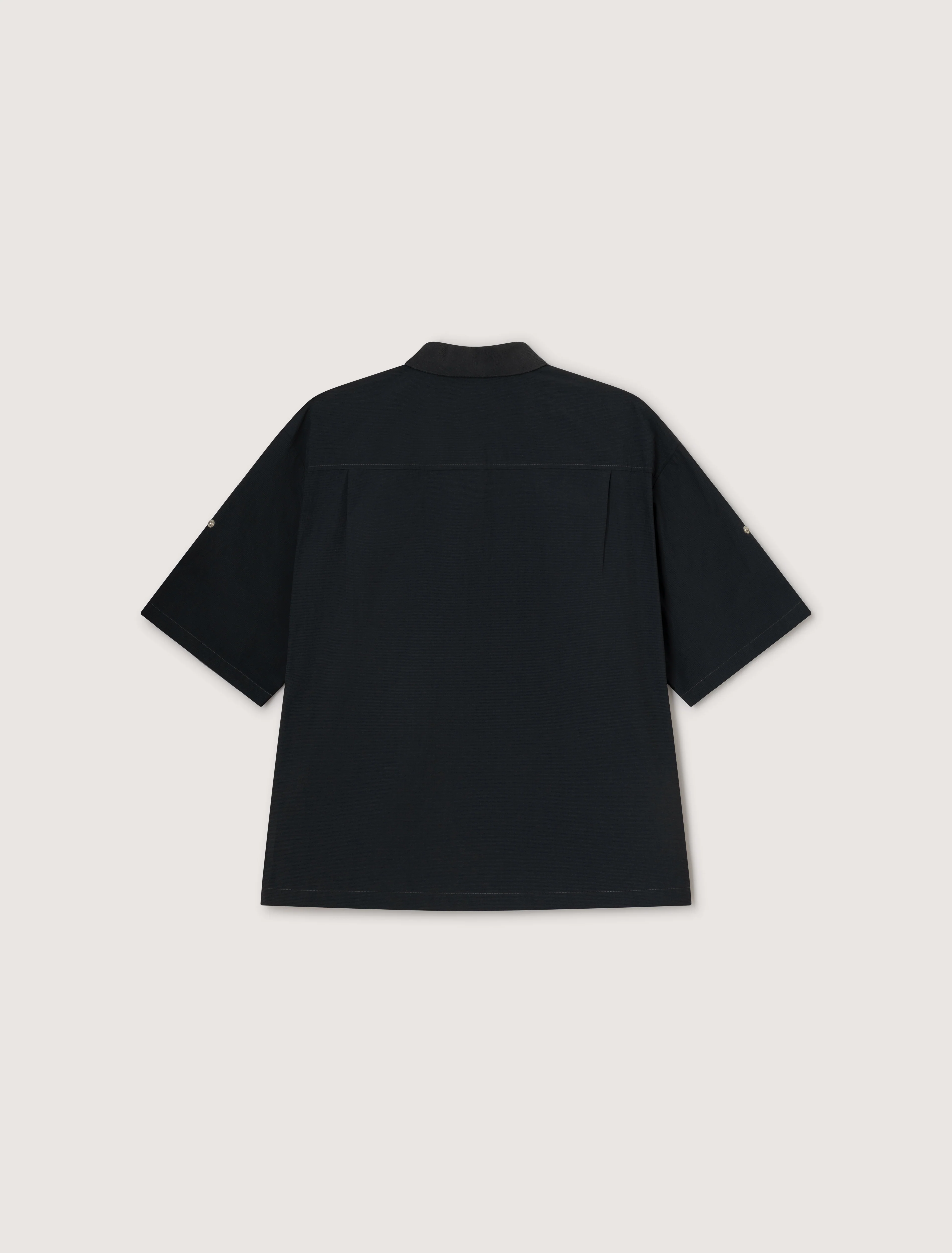Deia Seersucker Light Shirt in Dark Navy - Image 3
