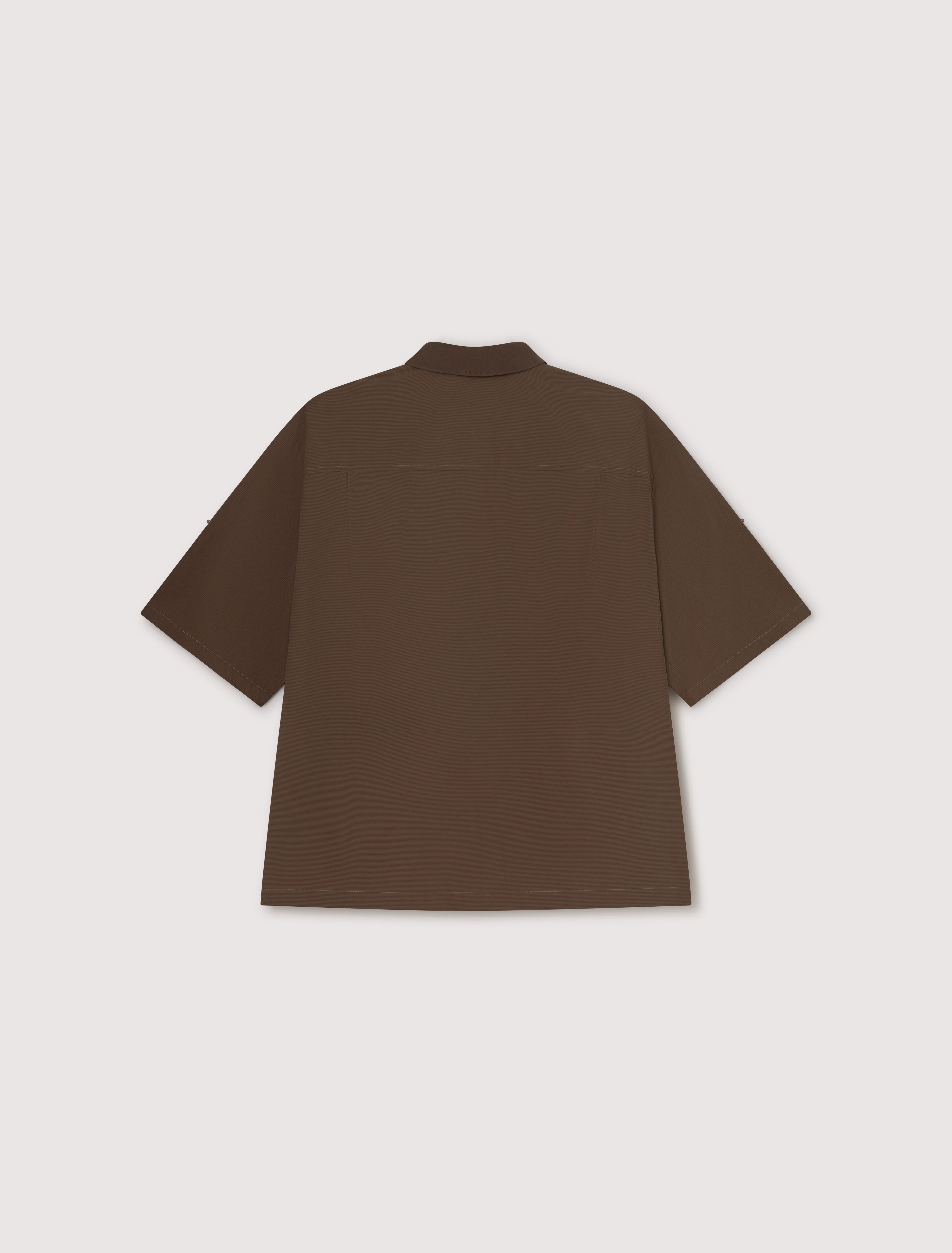 Deia Seersucker Light Shirt in Brown - Image 3