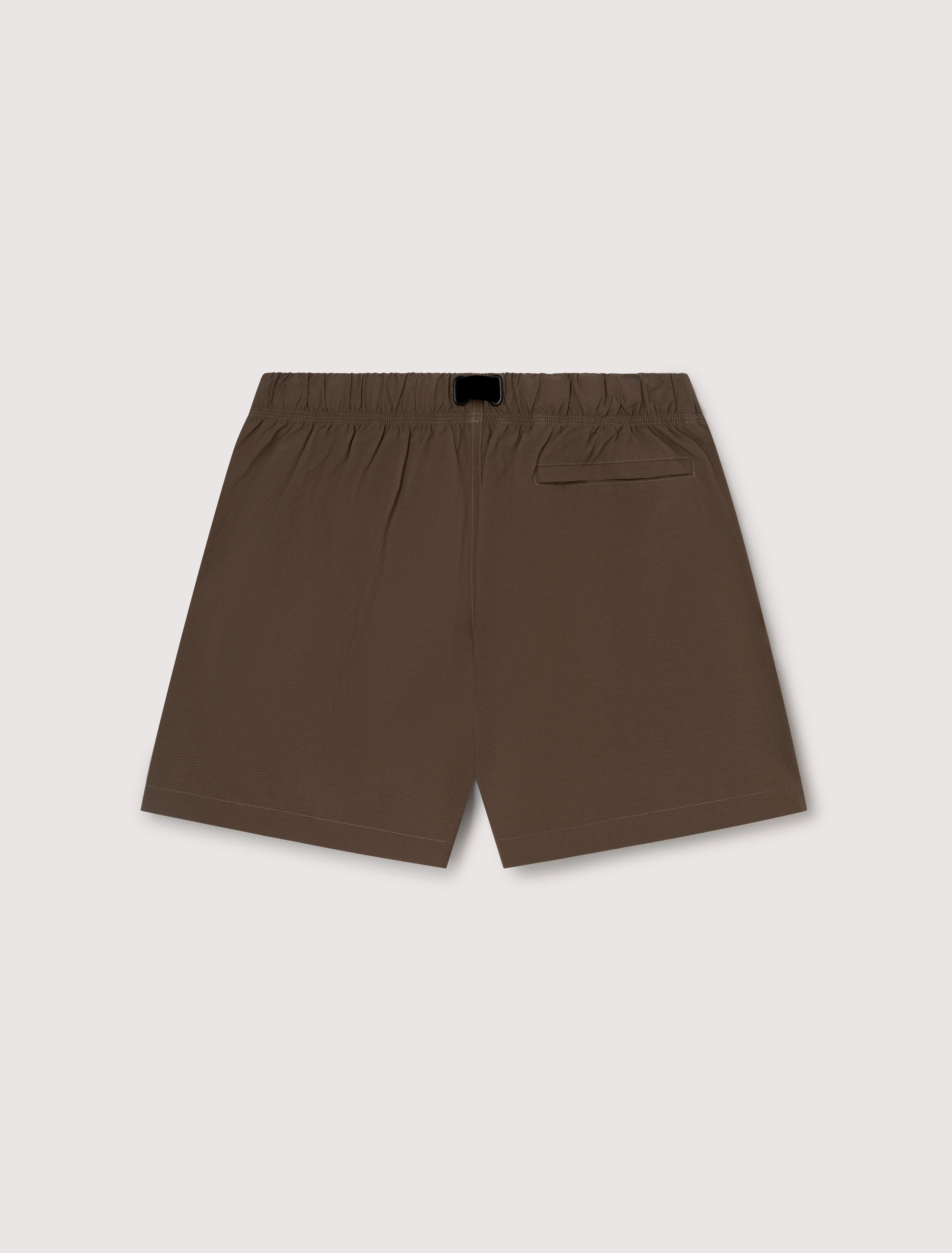 Deia Seersucker Light Shorts in Brown - Image 3