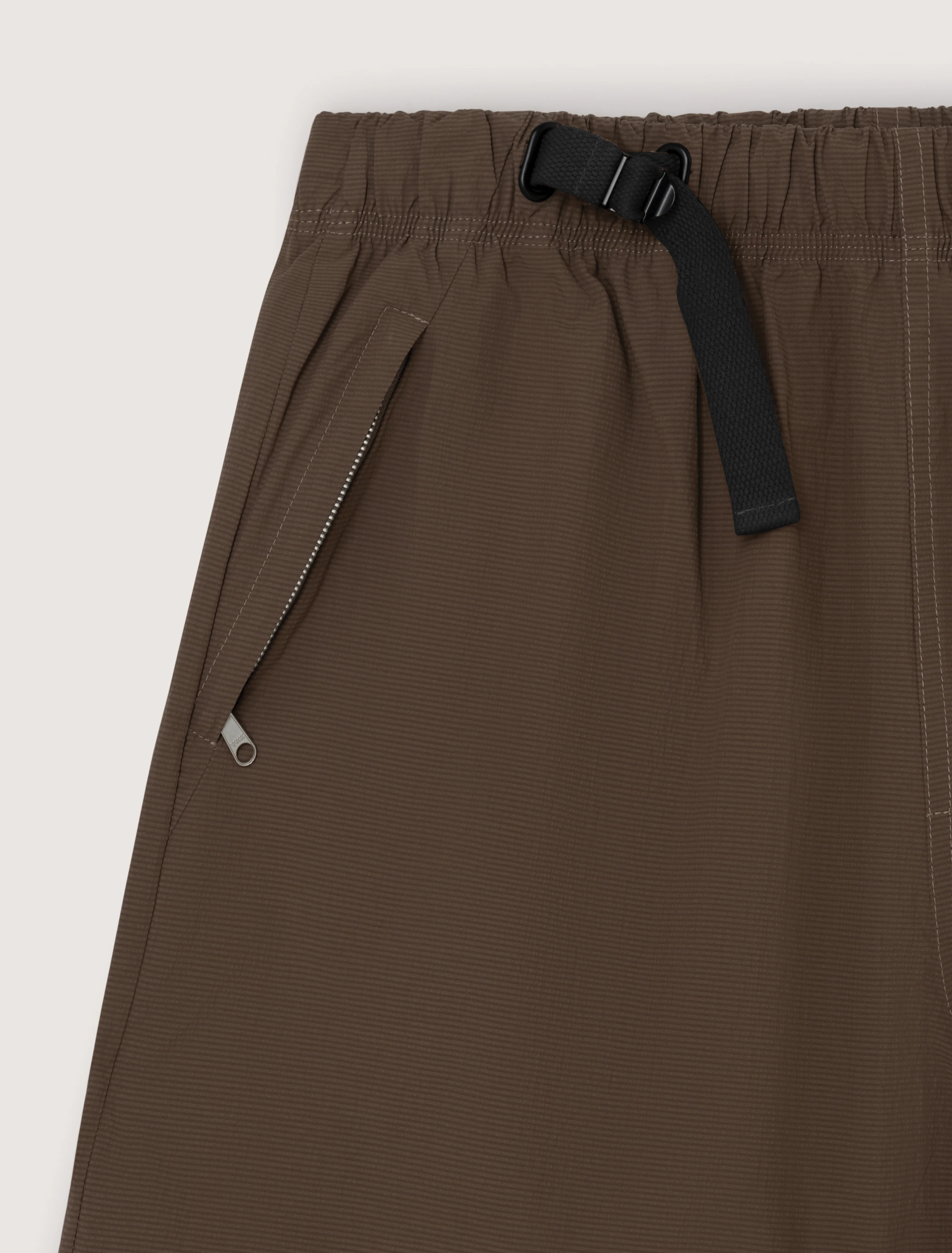 Deia Seersucker Light Shorts in Brown - Image 4